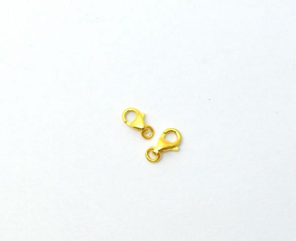 18K Handmade Solid Yellow Gold Lobster Lock In Matt Finish. 8.5X5mm Amazingly Crafted Lobster Lock in 18k Solid Gold, Sold By 1pcs