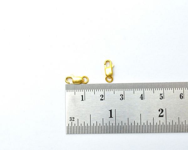 Amazing 18K Yellow Gold Handmade Lobster Lock in Matt Finish. 11X4 mm Beautiful Lobster Lock In Solid 18k Yellow Gold. Sold by 1 pcs