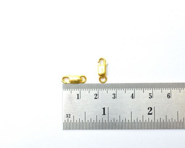 Beautiful 18k Solid Yellow Gold in Matt Finish Lobster Lock. 12X4mm Handmade and very Lightweight 18k Lobster Lock. Sold By 1 pcs