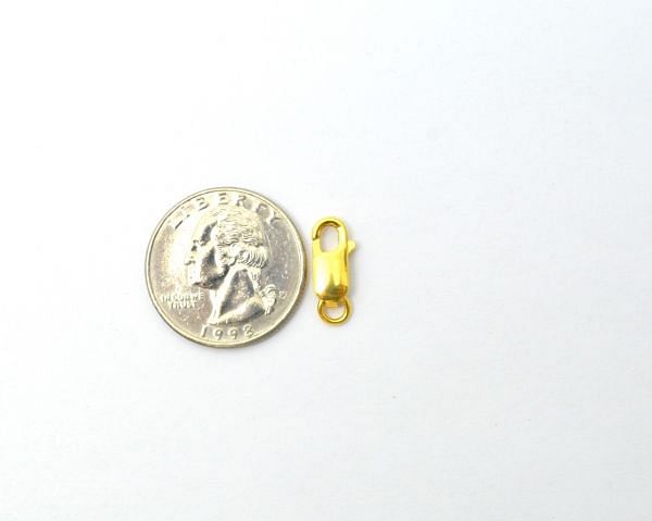 Gorgeous 18k Solid Yellow Lobster Lock. 14X5 mm Amazingly Handcrafted Lobster Lock In 18k Solid Gold in Matt Finish, Sold By 1pcs