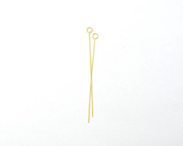 Beautiful 18k Solid Yellow Gold Pin. 5 cm Long Handmade 18k Gold Pin in Matt Finish. (Sold By 2 Piece)