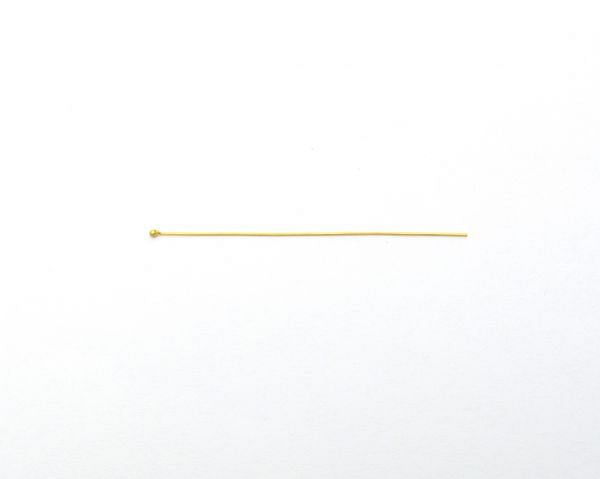 18K Handmade Solid Yellow Gold Head Pin. 5.2 Cm. Long Amazingly Crafted Head Pin in 18k Solid Gold, (Sold By 2 Piece)