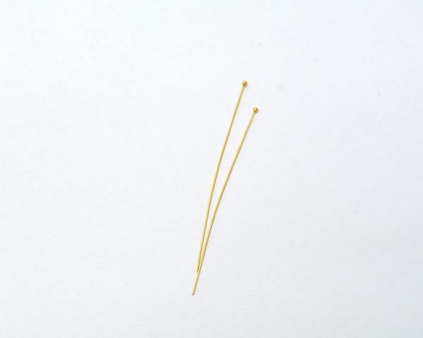18K Handmade Solid Yellow Gold Head Pin. 5.2 Cm. Long Amazingly Crafted Head Pin in 18k Solid Gold, (Sold By 2 Piece)