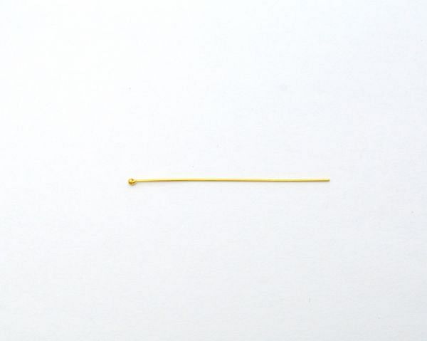 Stunning 18k Yellow Gold Head Pin, Beautiful 3.9 Cm Long Head Pin Handmade 18k Solid Yellow Gold in Matt Finish, (Sold By 2 Piece)