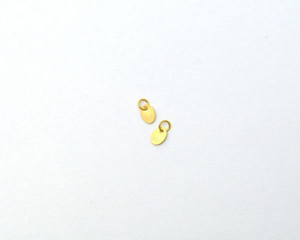 Beautiful 18k Solid Yellow Gold Oval Findings. 5X3.5 mm Handmade 18k Gold Findings in Shiny Finish. (Sold By 5 Piece)