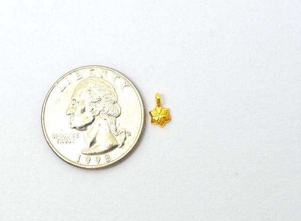  Handmade 18k Solid Gold Charm Pendant in Flower Shape With 4.5X8mm - SGTAN-0966 Sold By 2 Pcs 