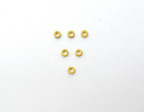 Amazingly Handmade 18k Solid Yellow Gold Fancy Round Beads. Beautiful 9X2 mm Beads in 18k Solid Gold in Shiny Finish, Sold By 1pcs