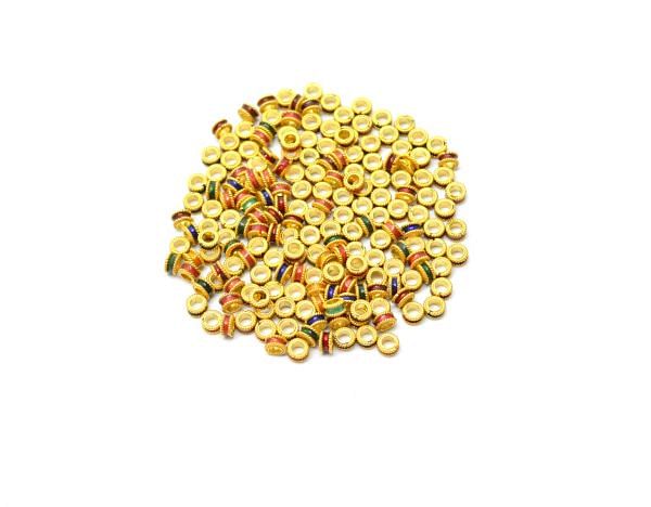 Amazingly Handmade 18k Solid Yellow Gold Fancy Round Beads. Beautiful 9X2 mm Beads in 18k Solid Gold in Shiny Finish, Sold By 1pcs