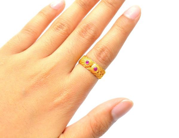  Beautiful Hanamade  18K Solid Gold Hyrdo Stone Ring  - SGTAN-0973, Sold By 1 Pcs.
