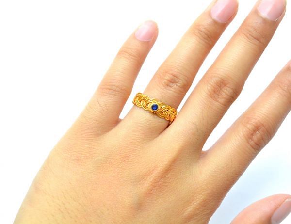 Stunning 18k Yellow Gold Ring Studded With Hydro Stones. Beautiful Handmade Free Size Ring in 18k Solid Yellow Gold. Sold by 1pcs