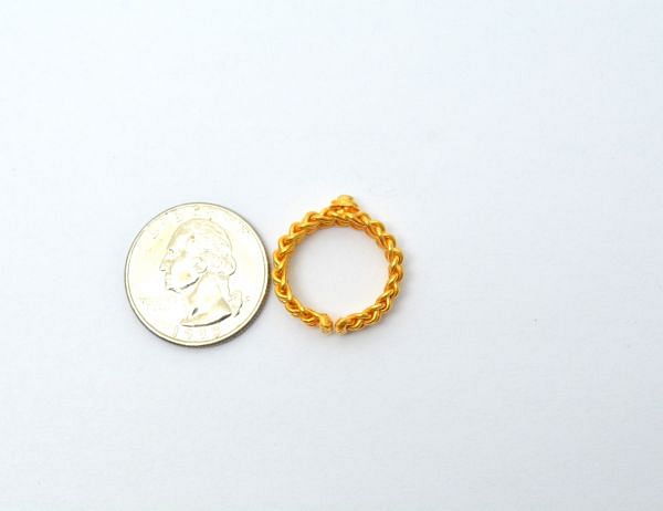 Handcrafted 18k Solid Yellow Gold Free Size Ring Studded With Hydro Stones. Beautiful Ring in 18k Solid Gold. Sold By 1pcs