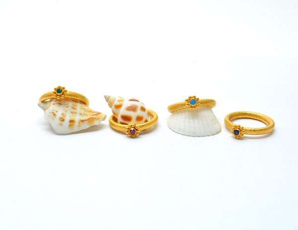  Beautiful 18K Solid Gold Ring With Hydro Stone - SGTAN-0986, Sold By 1 Pcs.