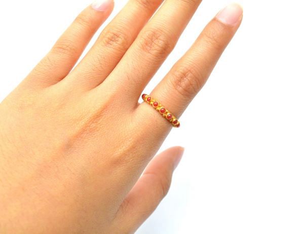  Gorgeous  18K Solid yellow Gold Ring - Hydro Stone - SGTAN-0987, Sold By 1 Pcs.