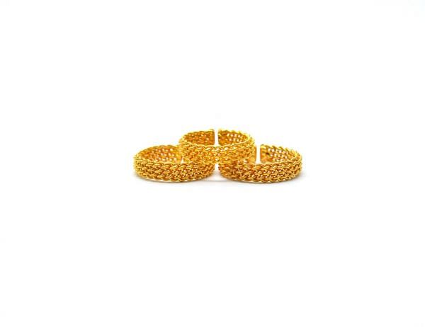 Amazingly 18K Solid Gold yellow Ring Studded With Hydro Stones - SGTAN-0988, Sold By 1 Pcs.
