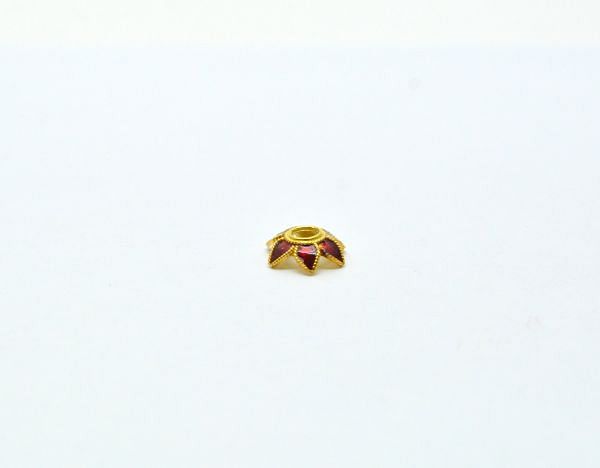 Amazing 18K Yellow Gold Enamel in Shiny Finish Handmade Caps. 10X5 mm Caps Beads in Solid 18k Yellow Gold Enamel, SGTAN-1010, Sold By 1Pcs