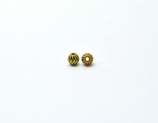 Handcrafted 18k Gold Enamel Drum Beads in Shiny Finish. Beautiful 6x5.5 mm Bead in 18k Solid Gold, SGTAN-1020, Sold By 1pcs