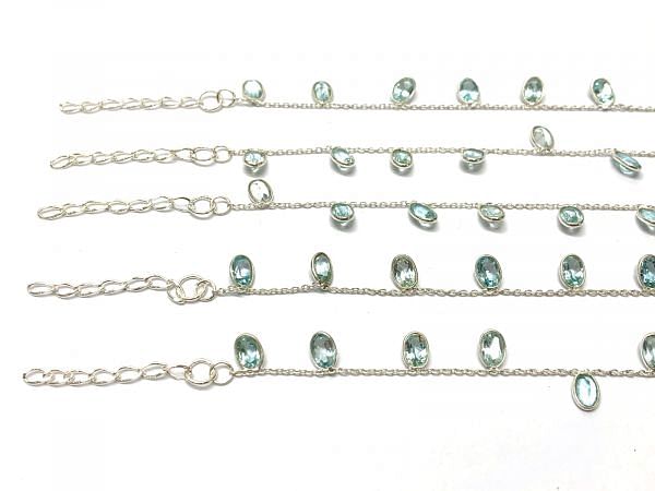 Handmade 925 Sterling Silver Bracelet With Apatite - 4mm Size, sold By 1pcs  