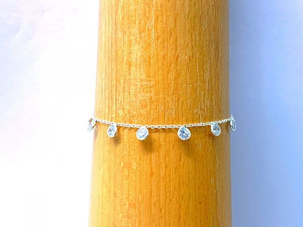 Amazing 925 Sterling Silver Bracelet in Crystals Stone With 4mm Size - 17cm+3cm Silver Bracelet