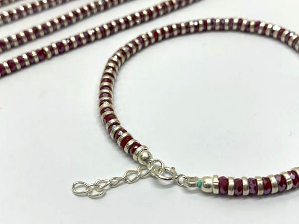 925 Sterling Silver Bracelet With Ruby Chalcedony - 17+3cm(EXT)  