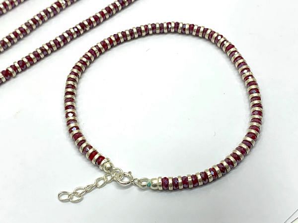 925 Sterling Silver Bracelet With Ruby Chalcedony - 17+3cm(EXT)  