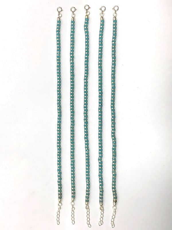 Beautiful 17cm+3cm 925 Sterling Silver Bracelet - Blue Chalcedony   