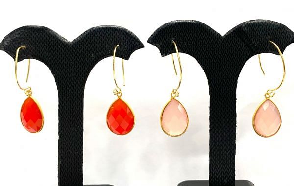 925 Sterling Silver Beautiful Earring With Ruby Stone - 4.1Cm,Sold By 1Pair 
