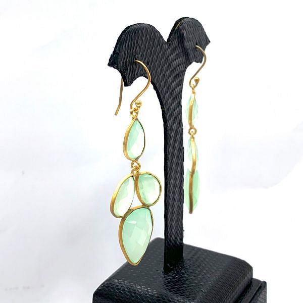 Amazing 925 Sterling Silver Earring With Malachite in 6.4 Cm, Sold By 1 Pair  