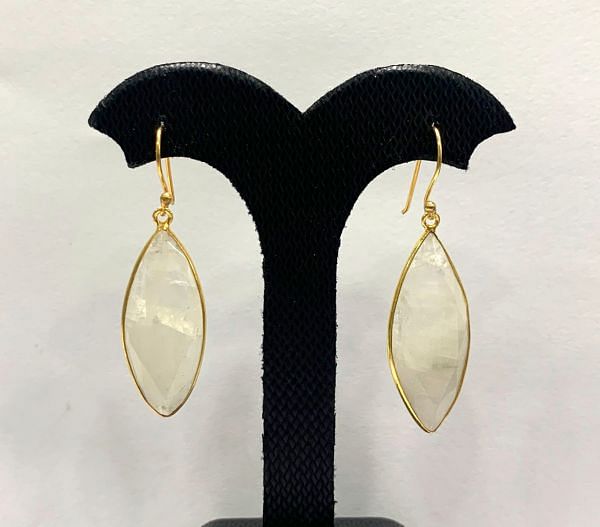 Amazing 925 Sterling Silver Earring With Natural Lemon Quartz in 5.1 Cm, Sold By 1 Pair