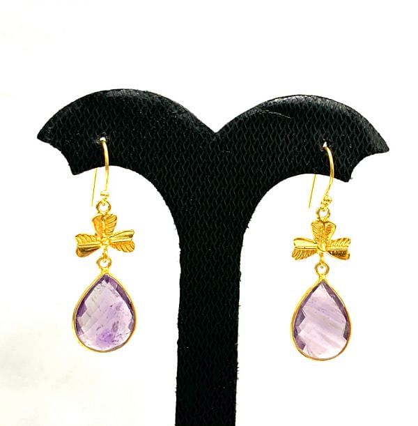 Beautiful 925 Sterling Silver Earring With Ruby Stone in 4.3Cm, Sold By 1 Pair  