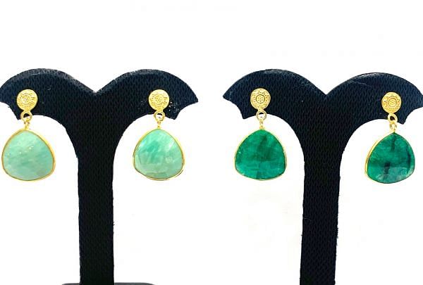 925 Sterling Silver Earring Studded With Turquoise Stone in 2.9Cm, Sold By 1Pair 