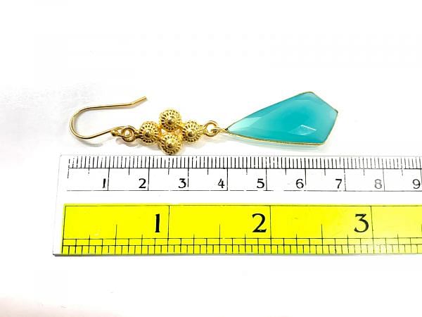 Amazing 925 Sterling Silver Earring in Natural Turquoise - 6.8 Cm, Sold By 1 Pair 