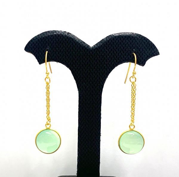 Beautiful 925 Sterling Silver Earring With Malachite in 5.7cm,Sold By 1Pair 