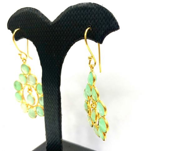 Beautiful 925 Sterling Silver Earring Studded With Chalcedony -  Sold By 1 Pair 