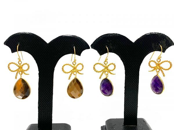 Handmade 925 sterling Gold Earrings in 4.2cm Size  