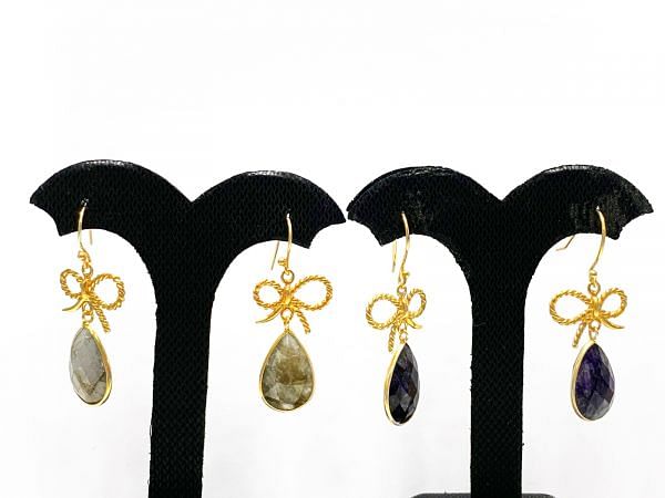 Handmade 925 sterling Gold Earrings in 4.2cm Size  