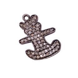 925 Sterling Silver Pave Diamond Pendant in Cat Shape- 18X12 mm  Size 