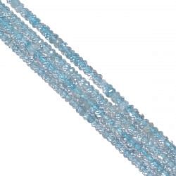 Aquamarine 4-4.5mm Faceted Roundel Beads Strand, 4-4.5mm Aquamarine Faceted Beads, Aquamarine Faceted Roundel Beads