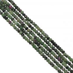 Ruby Zoysite Faceted Roundel Beads (3.5mm)