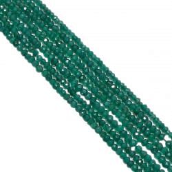 Green Onyx Faceted Beads Roundel Shape, (3 mm Size)