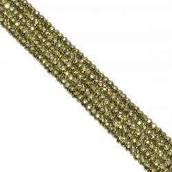 Semi Precious Green Pyrite Stone Beads in Roundel Shape-3.5-4mm Size