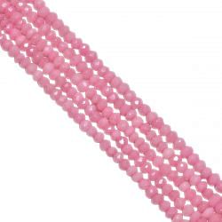 Pink Opal Faceted Roundel Beads - Opal Beads Strand (Dark) 2.5-4mm)