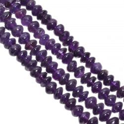 African Amethyst 8mm Smooth Roundel Beads Strand, Amethyst Plain Roundel Beads, Amethyst Smooth Beads