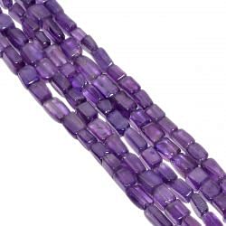 Affrican Amethyst 4x7mm Smooth Cube Beads Strand, Dark Amethyst Plain Cube Beads, Amethyst Cube Beads Strand
