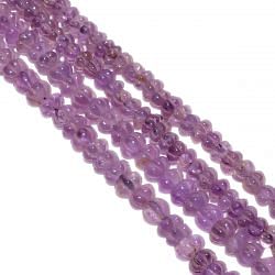 African Amethyst 6-8mm Carving Melon Beads Strand, Amethyst Carved Melon Beads, Amethyst Beads Strand