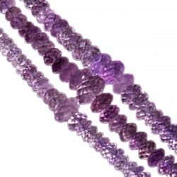 African Amethyst 10-12mm Fine Faceted Roundel Beads Strand, Amethyst Faceted Roundel Beads, Amethyst Fine Faceted Roundel Beads