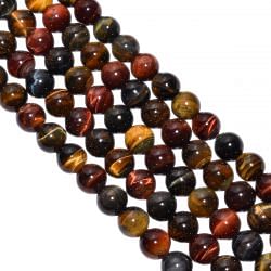 Multi Tiger Eye Plain Beads Round Ball Shape Strand In 10 MM Size