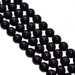 Black onyx Plain Stone Beads Round Ball Shape- (14mm Size)