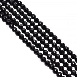 Black onyx Plain Beads Round Ball Shape Strand In 6 mm