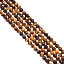 Brown Tiger Eye Plain Beaded Beads Round Ball SHape -6 mm Size 