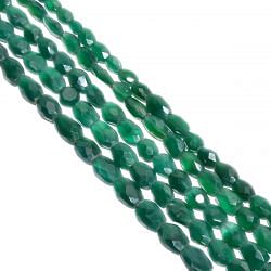 Green Onyx Faceted  and Natural Stone Beads - 9x8-16x12mm With Oval Shape